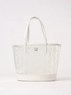 Borsa Armani Exchange in pvc e pelle sintetica con logo all over