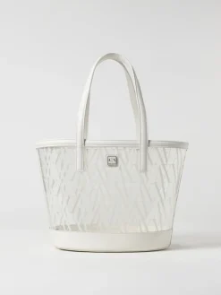 Borsa Armani Exchange in pvc e pelle sintetica con logo all over