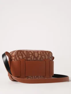 Borsa Armani Exchange in cotone spalmato con logo all over