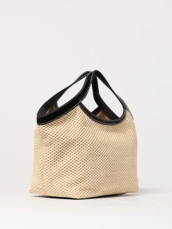 Borsa Armani Exchange in rafia e pelle sintetica