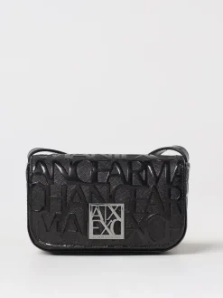 Borsa Armani Exchange in pelle sintetica saffiano con logo all over