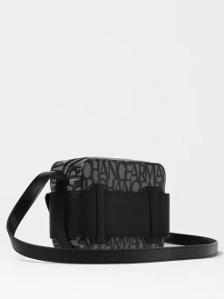 Borsa Armani Exchange in cotone spalmato con logo all over