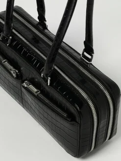 Borsa baguette Self-Portrait in pelle stampa cocco