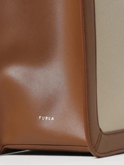Borsa Baia XL Furla in canvas di cotone e pelle
