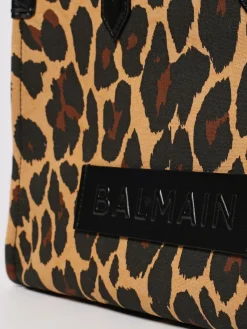 Borsa B-Army 36 Balmain in tela stampa animalier