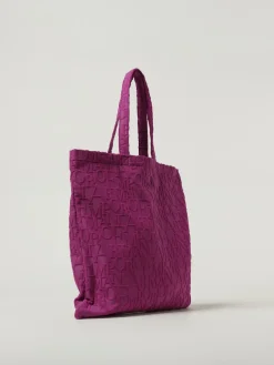 Borsa Beachwear Emporio Armani in cotone con logo jacquard