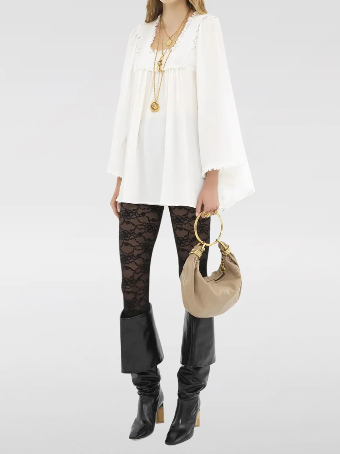 Borsa Bracelet Chloè in pelle martellata