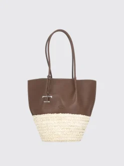 Borsa Bux Tod's in pelle e rafia intrecciata
