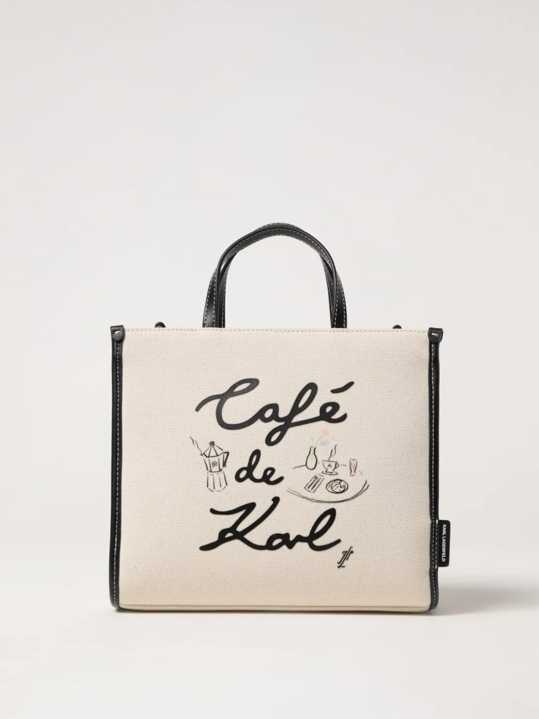 Borsa Cafè De Karl Jorge Parra x Karl Lagerfeld in canvas di cotone riciclato