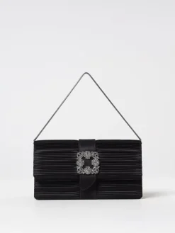 Borsa Capri Manolo Blahnik in raso plissettato