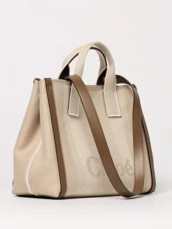 Borsa Chloè in canvas con logo jacquard