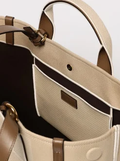 Borsa Chloè in canvas con logo jacquard