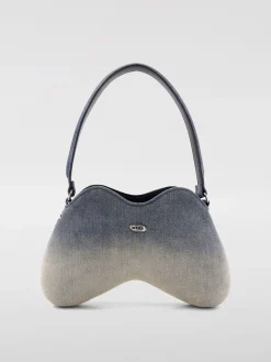 Borsa Double-D Diesel in denim solarizzato