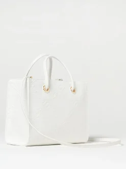 Borsa Elisabetta Franchi in rafia con logo jacquard