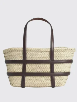 Borsa Ella Tory Burch in rafia e pelle