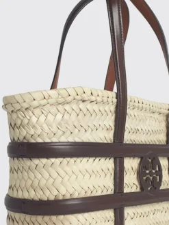 Borsa Ella Tory Burch in rafia e pelle