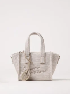 Borsa Emporio Armani in canvas misto cotone con logo jacquard