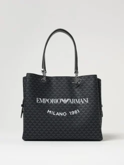 Borsa Emporio Armani in pelle sintetica a grana con logo all over