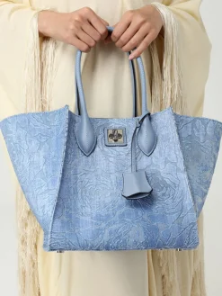 Borsa Ermanno Scervino in denim con motivo floreale