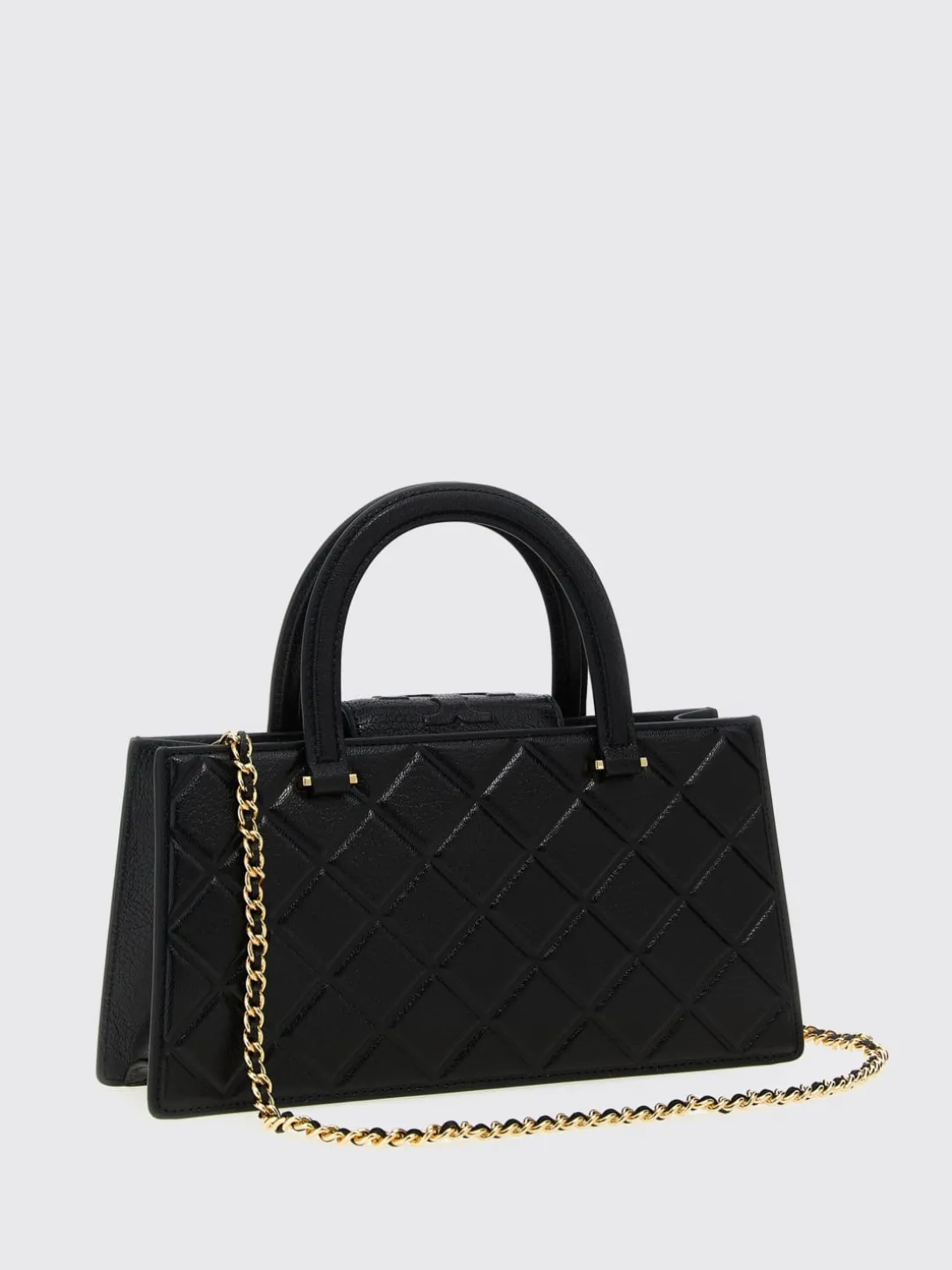 Borsa Fleming East-West Tory Burch in pelle a grana diamantata