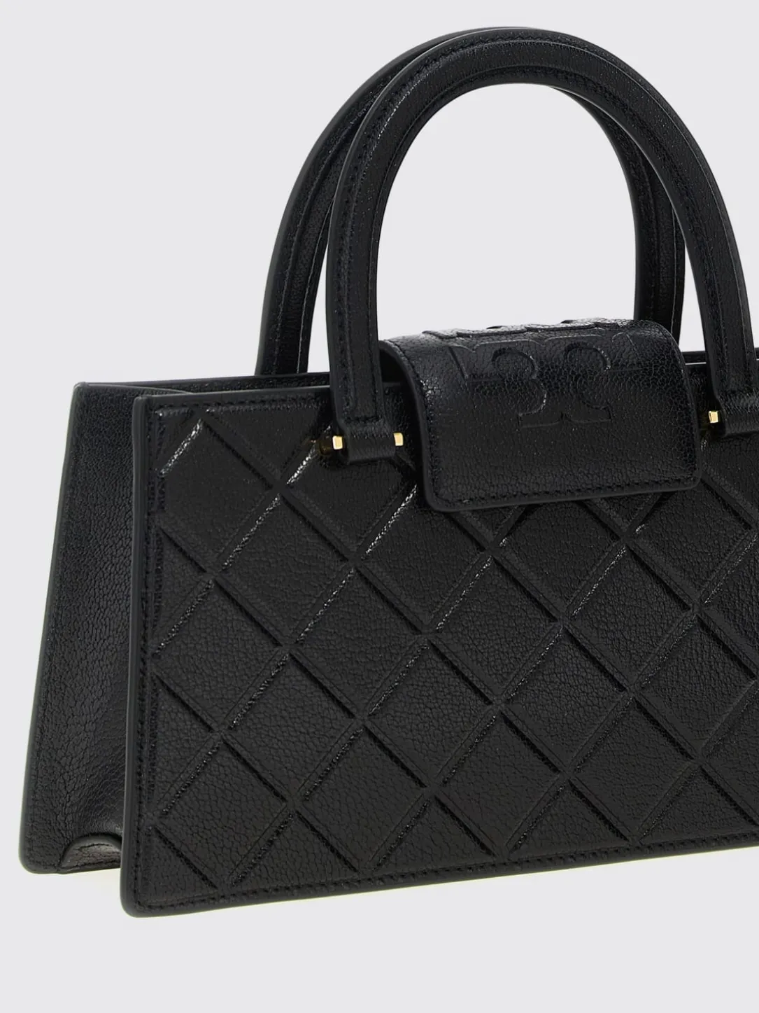 Borsa Fleming East-West Tory Burch in pelle a grana diamantata