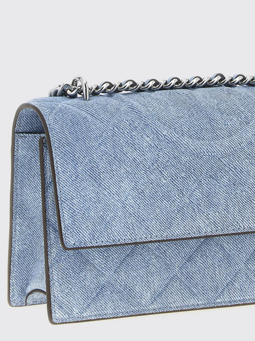 Borsa Fleming Tory Burch in denim matelassè