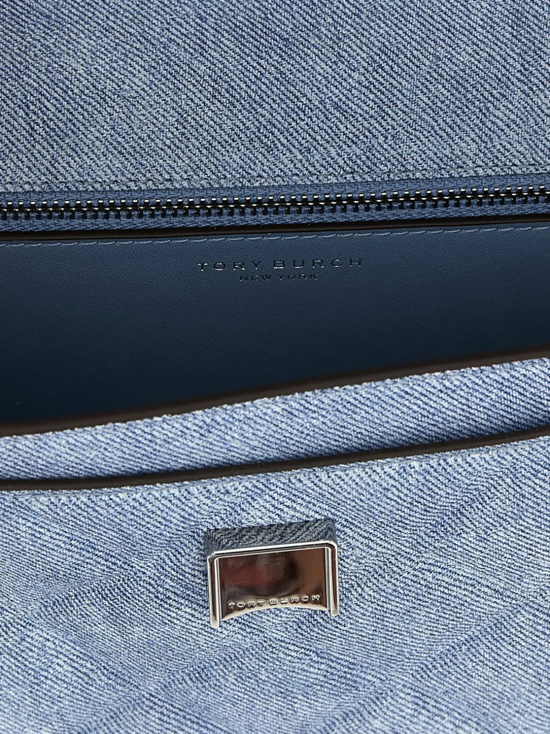 Borsa Fleming Tory Burch in denim matelassè