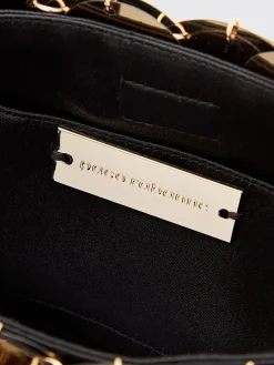 Borsa Gold Sparkle Discs Nano Rabanne in paillettes