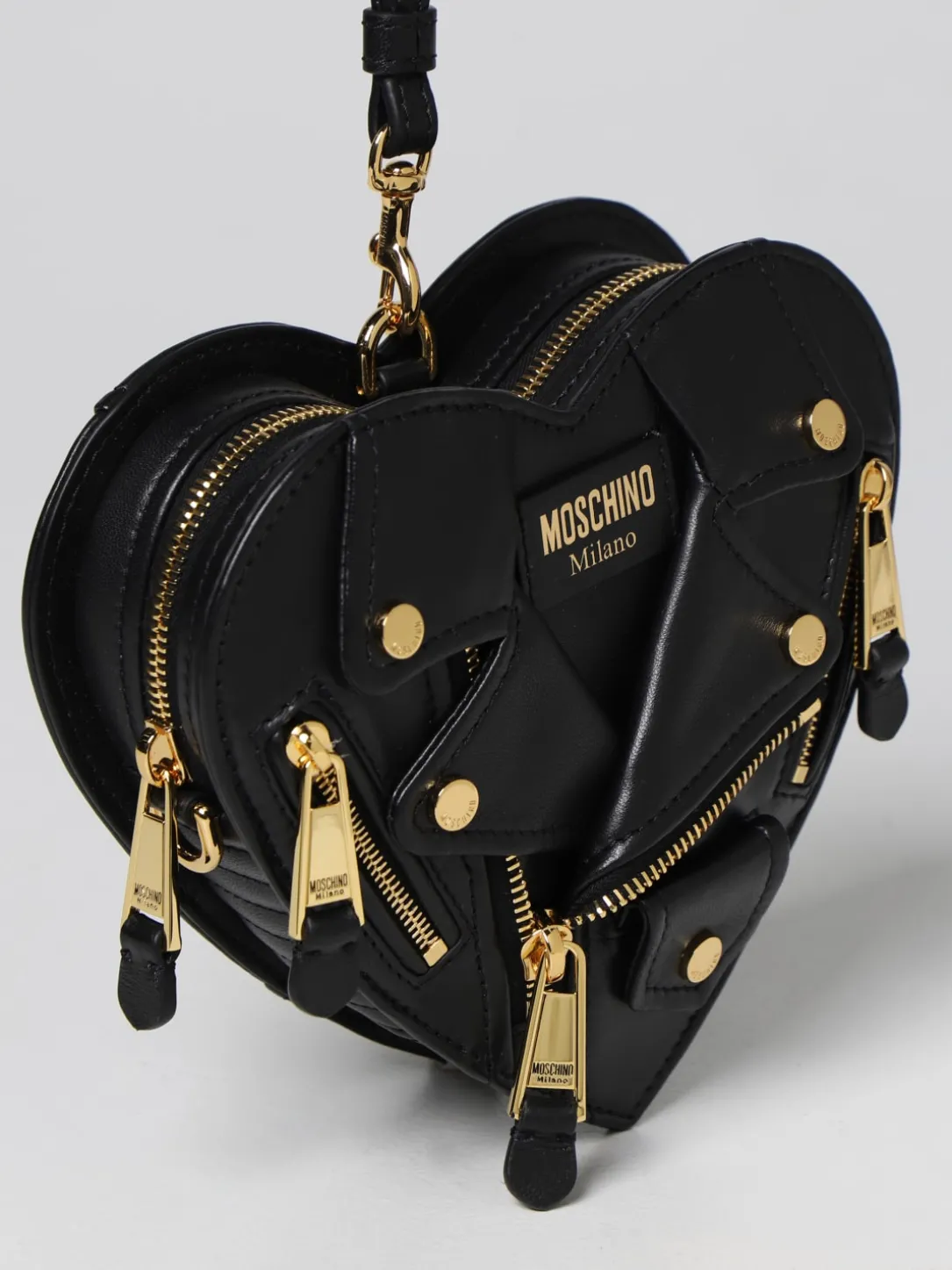 Borsa Heart Biker Moschino Couture in nappa