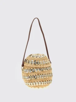 Borsa Iconic 1969 Rabanne in maglia di metallo e rafia