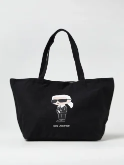 Borsa Ikonik Karl Lagerfeld in canvas di cotone riciclato