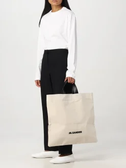 Borsa Jil Sander in canvas di cotone e lino