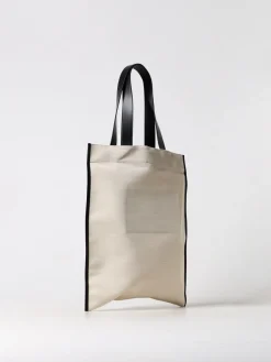 Borsa Jil Sander in iuta e pelle con logo