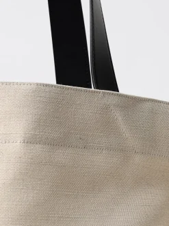 Borsa Jil Sander in iuta e pelle con logo