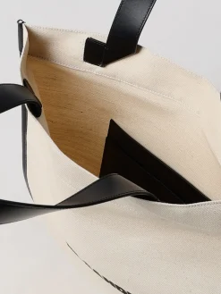 Borsa Jil Sander in iuta e pelle con logo