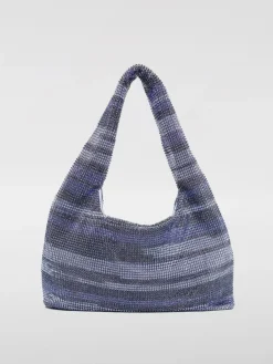 Borsa Kara in raso con strass all over