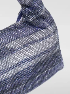 Borsa Kara in raso con strass all over