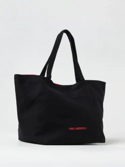 Borsa Karl Lagerfeld in canvas di cotone riciclato con stampa grafica