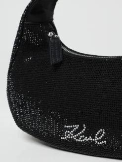 Borsa Karl Lagerfeld in tessuto con strass all over