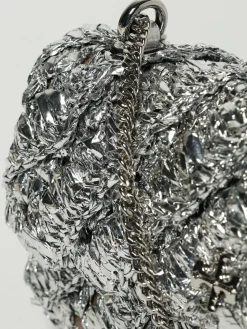 Borsa Kira Tory Burch in nylon lamè con lavorazione a maglia intrecciata