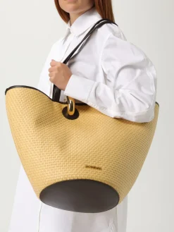 Borsa Le Petite Bambola Jacquemus in pelle e paglia