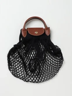 Borsa Le Pliage Filet L Longchamp in mesh a rete e pelle a grana