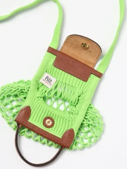 Borsa Le Pliage Filet Longchamp in cotone e pelle