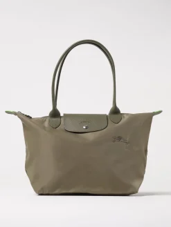 Borsa Le Pliage Green M Longchamp in nylon riciclato e pelle