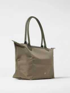 Borsa Le Pliage Green M Longchamp in nylon riciclato e pelle