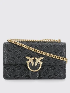 Borsa Love One Classic Pinko in pelle con logo goffrato