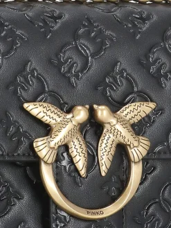 Borsa Love One Pinko in pelle con logo all over