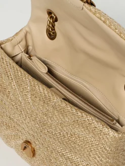 Borsa Love Puff Pinko in rafia matelassè