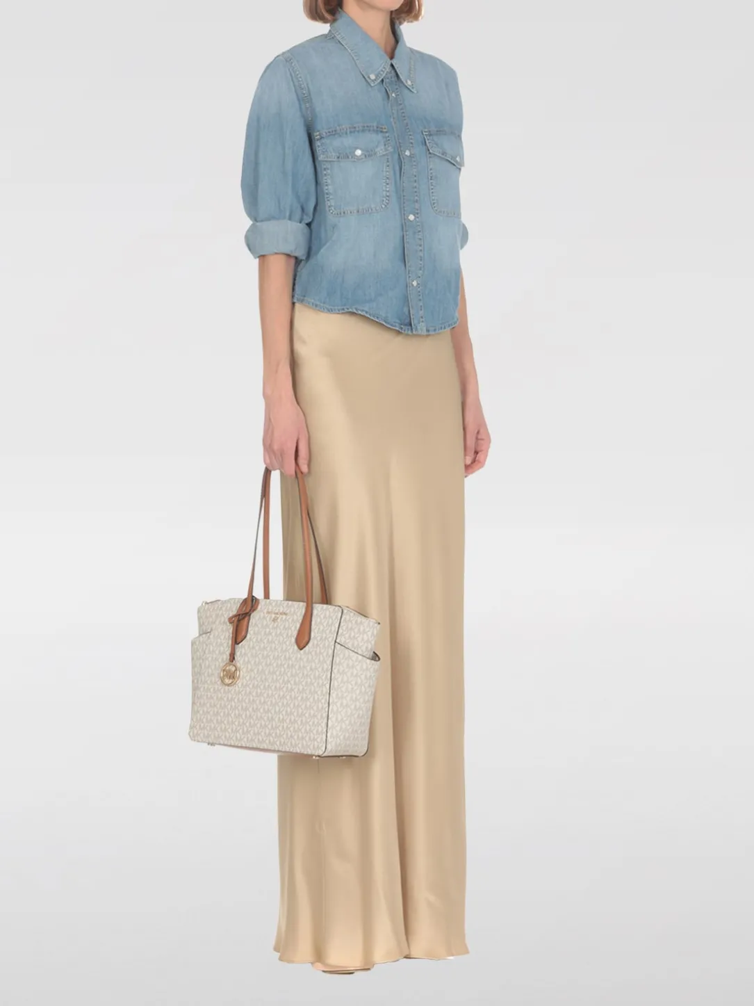 Borsa Marilyn Michael Kors in cotone spalmato con monogram all over