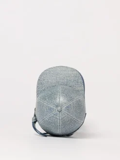 Borsa Midi Cap JW Anderson in pelle stampa denim